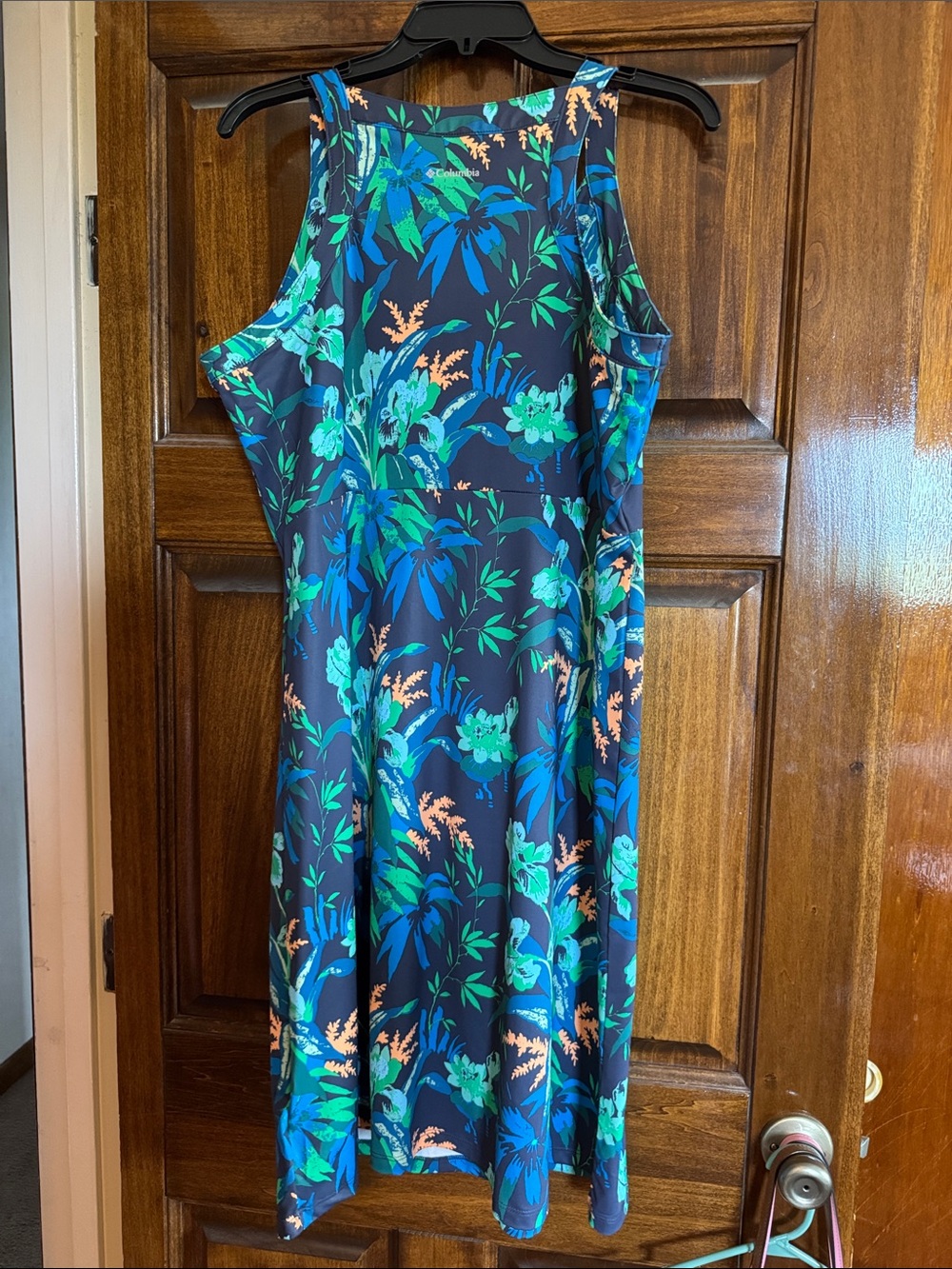 Columbia Navy Blue Tropical Floral Midi Dress - Picture 3 of 3